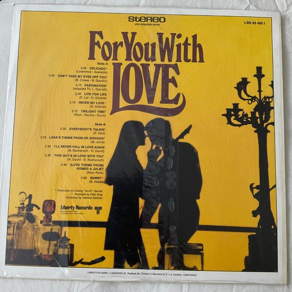 Tommy Garrett: For You With Love Vintage Vinyl Record - Picture 2 of 9